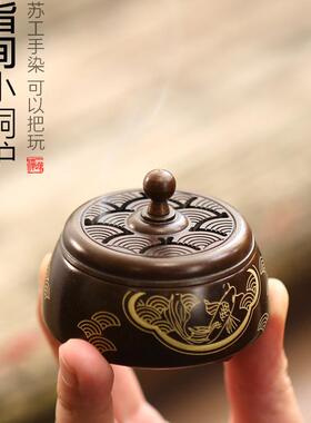 珍玩香炉全铜小号迷你家用室内盘香线香炉苏工仿古禅意把玩手炉