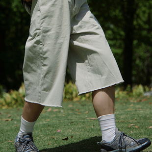 青年Culture】日系纯色休闲七分裤男女cleanfit夏季经典中裤子
