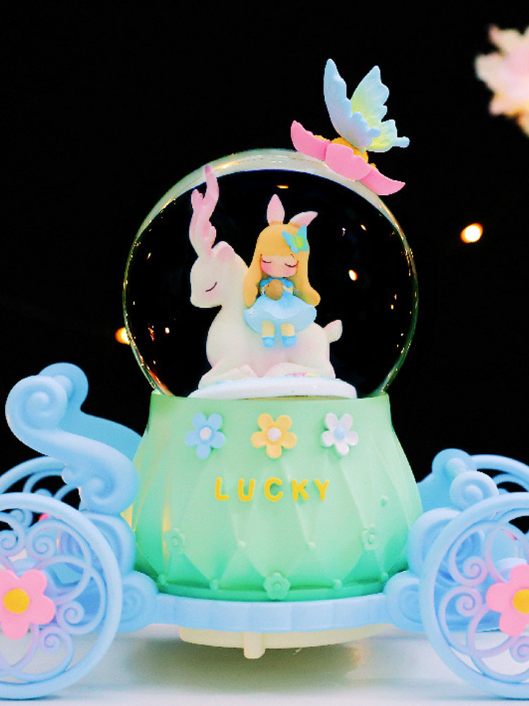 여자 뮤직 박스 귀여운 공주 로리타 크리스탈 공 여자 뮤직 박스 회전 눈 여자 선물 어린이 날