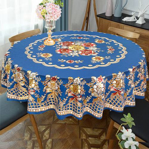 圆桌桌布防水防油防烫pvc桌垫餐桌布家用酒店圆形八仙桌方桌台布