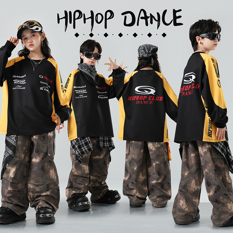 儿童宽松T恤嘻哈hiphop街舞服装