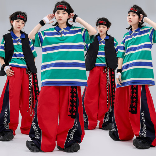 少儿超级马甲嘻哈街舞演出服套装