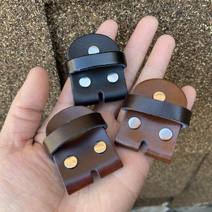皮带头连接皮真皮针扣头层牛皮腰带配件无扣带皮圈皮环头片链接皮