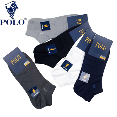 Polo袜子男款夏季全棉网眼休闲运动短船袜纯色吸汗防臭船袜9258