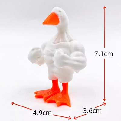 3D打印Buff Duck Figurine大力士鸭子雕像手办潮玩公仔儿童礼物