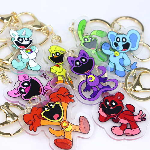 波比游戏时间第3季恐怖微笑小动物亚克力钥匙扣瞌睡猫橙狗挂件