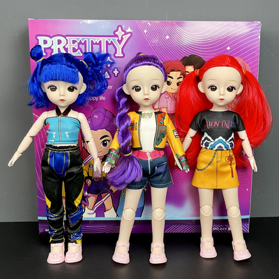 kpop猎魔女团vs沙迦男团搪胶洋娃娃可爱q版声光主题曲露米玩偶具