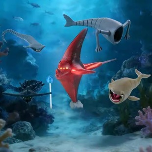 3D打印深海迷航宇宙红鱼手办模型食海巨兽海怪玛雅布鲁利维坦摆件
