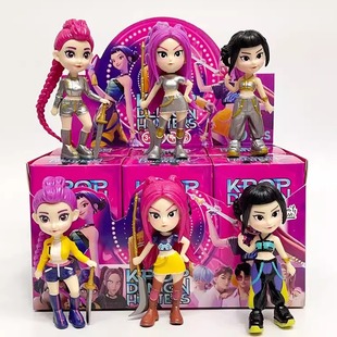 6款Kpop猎魔女团手办公仔露米米拉佐伊桌面摆件模型儿童玩具盲盒