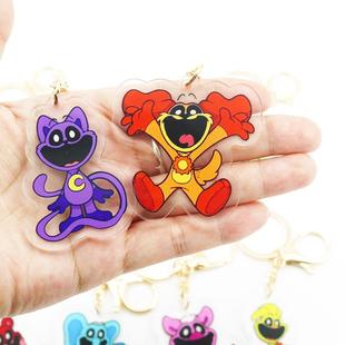 跨境恐怖微笑小动物亚克力钥匙扣瞌睡猫挂饰波比3太阳狗书包挂件