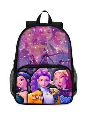 KPop DemonHunters猎魔女团儿童前袋背包中小学生书包贴袋双肩包