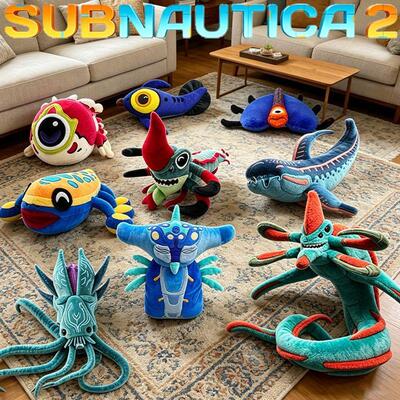 跨境新品深海迷航subnautica2plush死神利维坦吸盘鱼毛绒玩具公仔