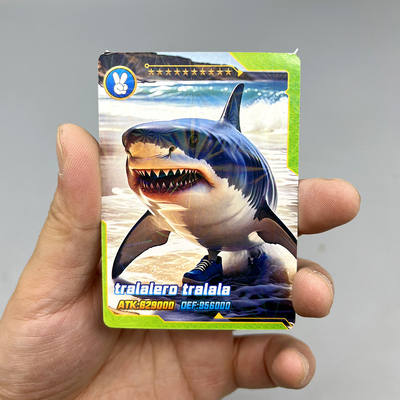 Tralala穿鞋鲨鱼高战力卡牌英文ai山海经全套卡片儿童收藏稀有卡