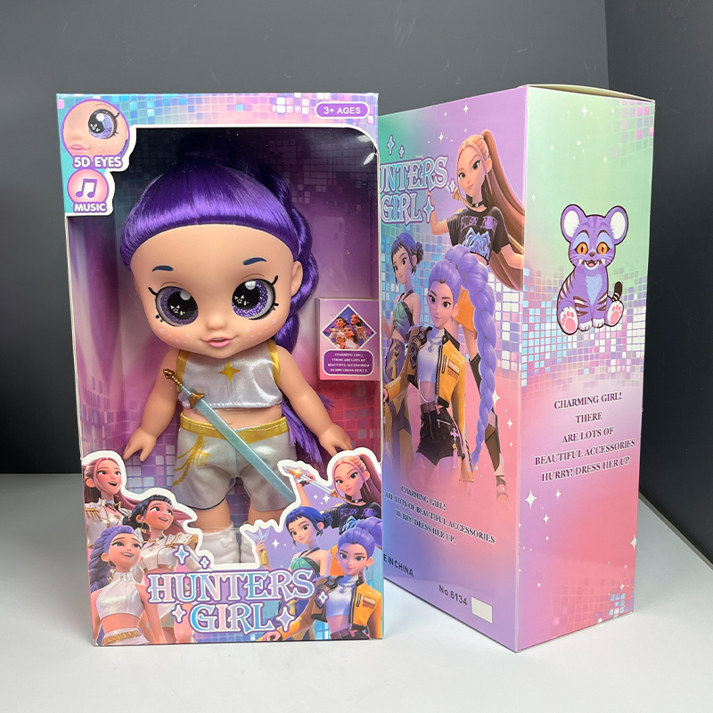 KPOP猎魔女团幼年鲁米手办玩偶5D眼睛高还原搪胶超大Q萌芭比娃娃