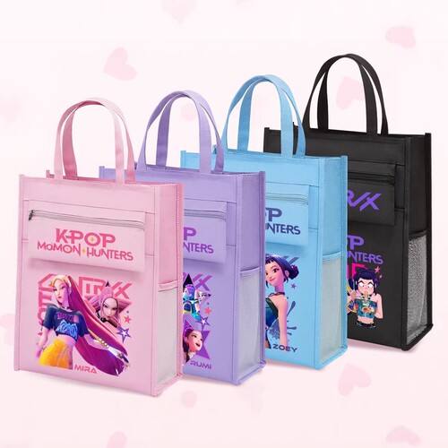k-pop猎魔女团学生补课文本袋儿童帆布袋手提袋大容量课本收纳袋