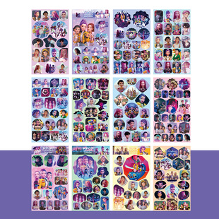 12张pcs猎魔女团涂鸦贴纸Stickers恶魔猎人男团儿童diy手帐贴画纸