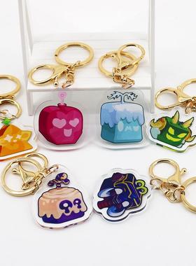 跨境新品bloxfruit游戏周边水果盒子亚克力吊饰包包背包钥匙圈