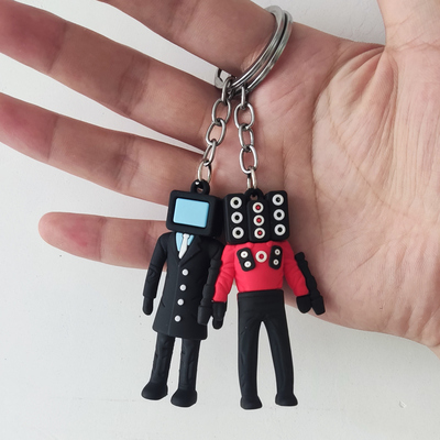 电视人和泰坦音响人公仔挂件钥匙扣马桶人大战监控人书包钥匙链