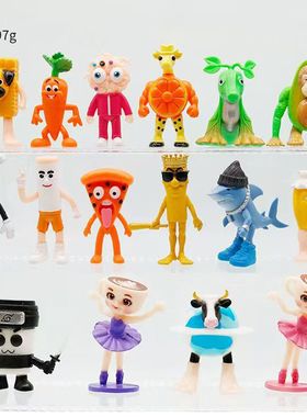 Tralala超酷鲨鱼外国山海经新款手办皇冠木棍人双色咖啡舞者摆件