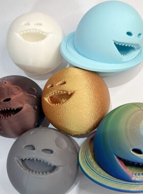 苏醒的行星手办模型3D打印月亮醒了太阳睡醒海王星公仔摆件玩具