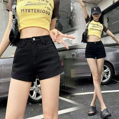 辣妹牛仔短裤女夏季新款短裤高腰显瘦大码胖mm外穿美式紧身潮流款