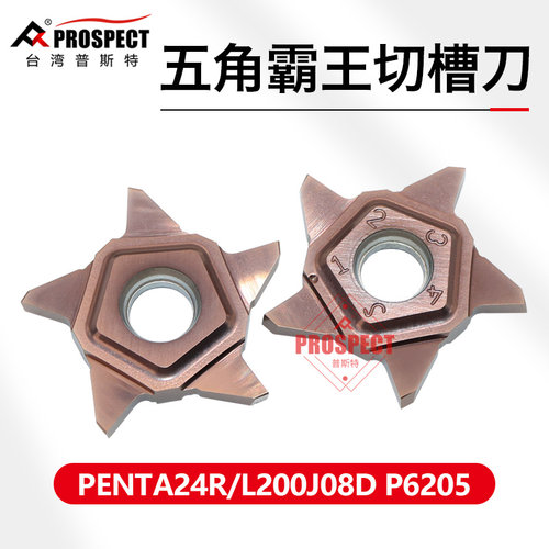 普斯特五角霸王切槽刀片 PENTA24R-L200J08D P6205