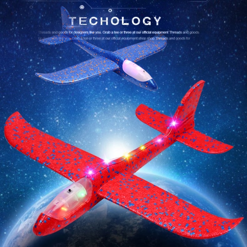 网红弹射泡沫飞机发射枪男孩户外手抛飞天飞碟玩具儿童礼物幼儿园