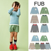 SS26春夏儿童宝宝针织长袖 Little现货 丹麦FUB 条纹上衣有机棉