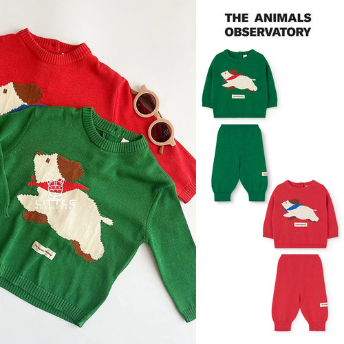 Little现货 西班牙TAO FW26秋冬幼童宝宝针织卡通毛衣长裤套装