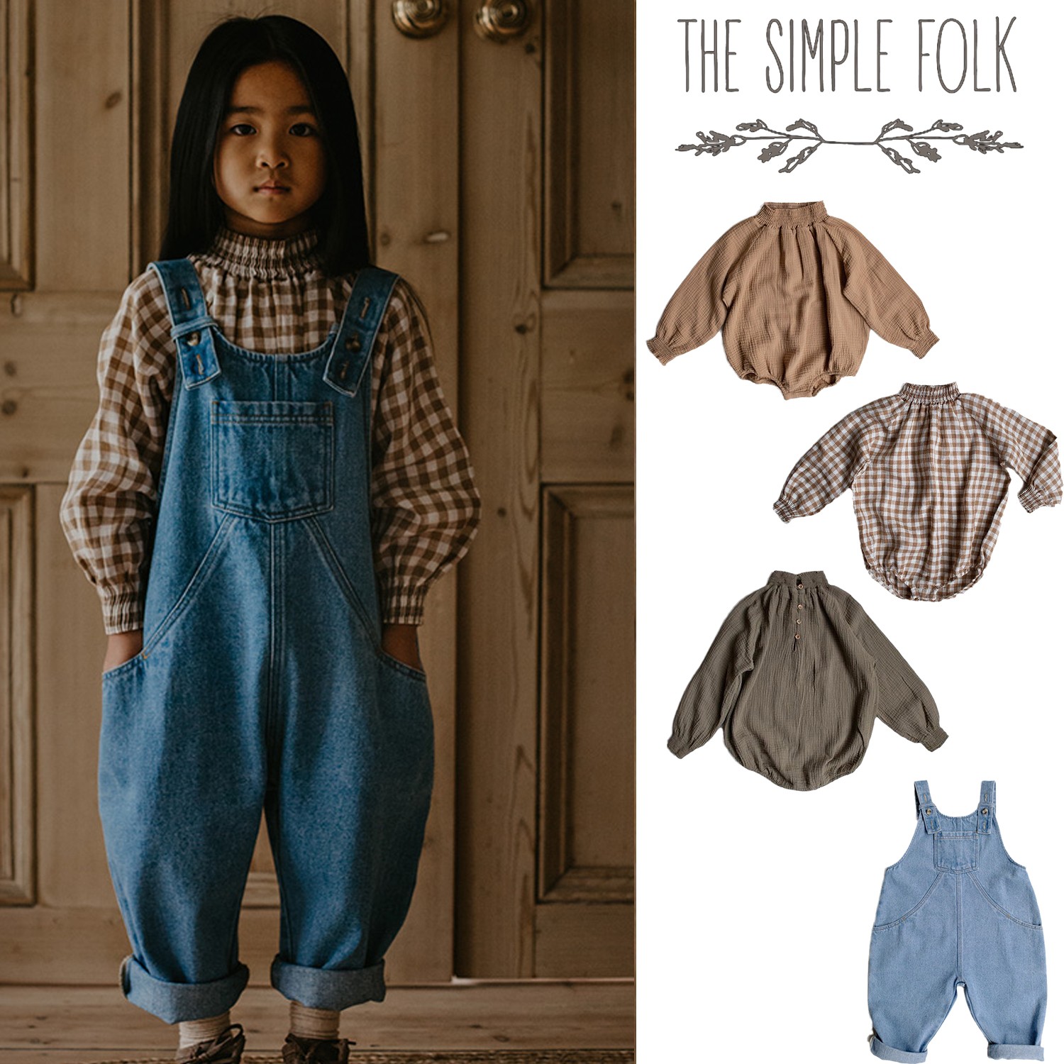 3ZLittle家 英国 the simple folk FW22儿童宝宝连体衣背带裤 童装/婴儿装/亲子装 连身衣/爬服/哈衣 原图主图