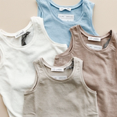 上衣短裤 SS25春夏儿童中性款 纯色无袖 Little丹麦co label