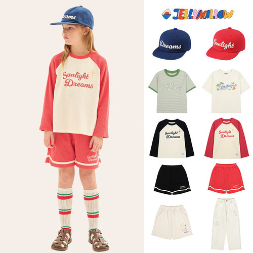 7Z Little jellymallow Beacon 儿童百搭T恤短袖短裤长裤棒球帽