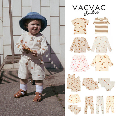Little家现货 丹麦VACVAC SS26儿童牛角包短袖背心短裤打底裤