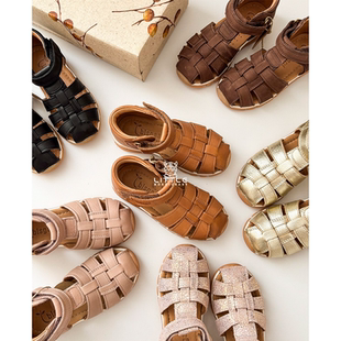 FW25儿童透气包头魔术贴学步凉鞋 Little现货丹麦Bisgaard