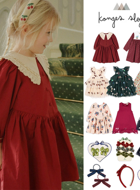 到手5Z现货Little 丹麦Konges Slojd FW25女宝圣诞连衣裙半裙发夹