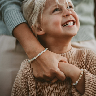 成人亲子款 丹麦nirrimis 儿童天然琥珀珍珠手链 补Little 85Z新款