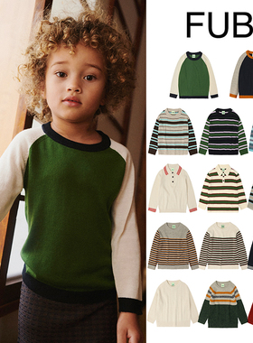 7Z Little现货 丹麦FUB FW25秋冬儿童中性薄款羊毛毛衣针织上衣