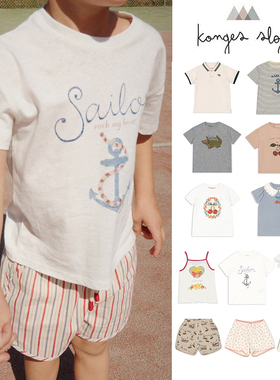 75Z Little现货丹麦Konges Slojd SS25春夏男女童吊带T恤短袖短裤