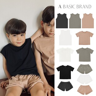 BRAND Little现货 波兰A BASIC SS26春夏儿童基础纯棉背心T恤短裤