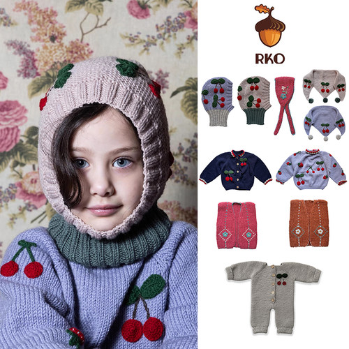 3件5折Little RKO FW25女宝儿童针织毛衣外套发带披肩帽子连体衣