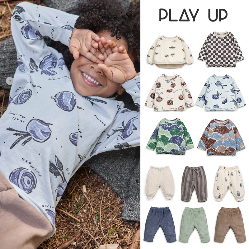 Little家现货 葡萄牙play up FW25男女宝印花T恤毛圈卫衣卫裤长裤