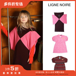 noire 3件5折 Little家现货意大利 ligne 羊毛连衣裙 FW24女宝短袖