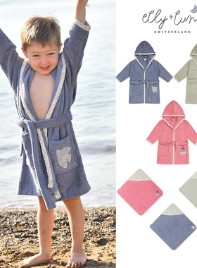 65Z Little现货Elly+Lune SS25春夏儿童有机棉连帽浴袍浴巾