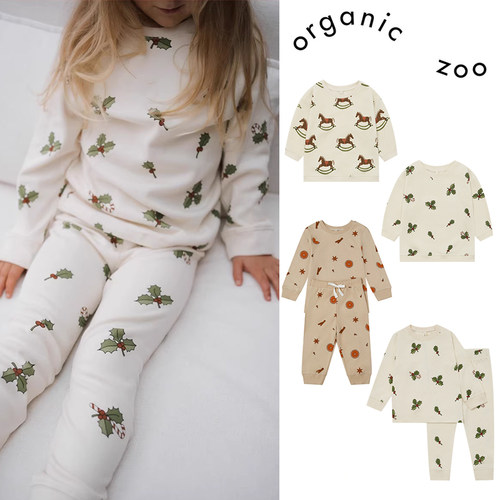 7Z Little英国organic zoo FW25秋冬宝宝圣诞系列卫衣卫裤套装