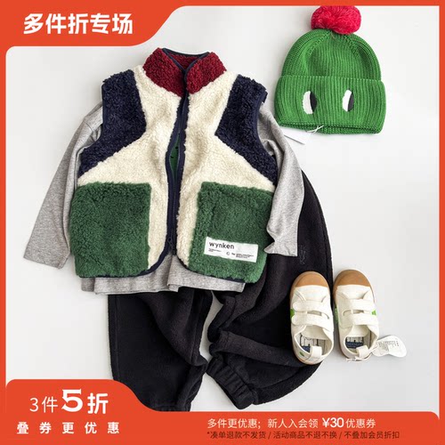 3件5折 Little现货 英国 Wynken FW25秋冬儿童摇粒绒夹克外套马甲