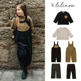 Little家 T恤背带裤 法国 FW23秋冬儿童中性长袖 lilinoa