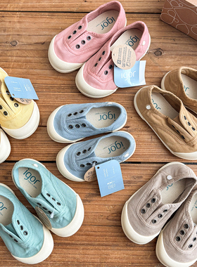 7Z 新款补Little现货西班牙IGOR SS25儿童宝宝时尚休闲六孔帆布鞋