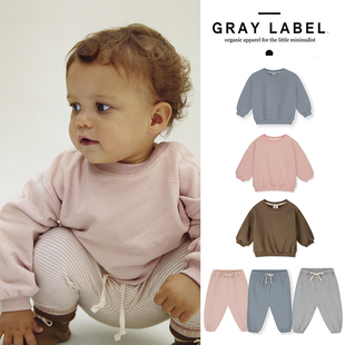 label Little现货 荷兰 gray SS26春夏宝宝幼童有机棉卫衣卫裤