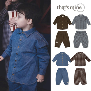 thatsmine Little家现货 丹麦 子 FW24男女儿童衬衣牛仔外套裤