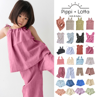 SS25儿童百搭吊带背心短裤 Little现货日本pippi lotta 牛仔裤